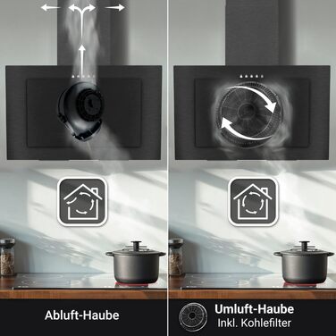 Витяжка кухонна KKT KOLBE VTH6004S 60 см, чорна сталь, LED-підсвітка, режим рециркуляції та відводу, клас A+++