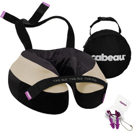 Подорожня подушка для шиї Cabeau Evolution TNE S3 Cairo, ортопедична memory foam, з кріпленням, для літака, офісу, дому, ігор