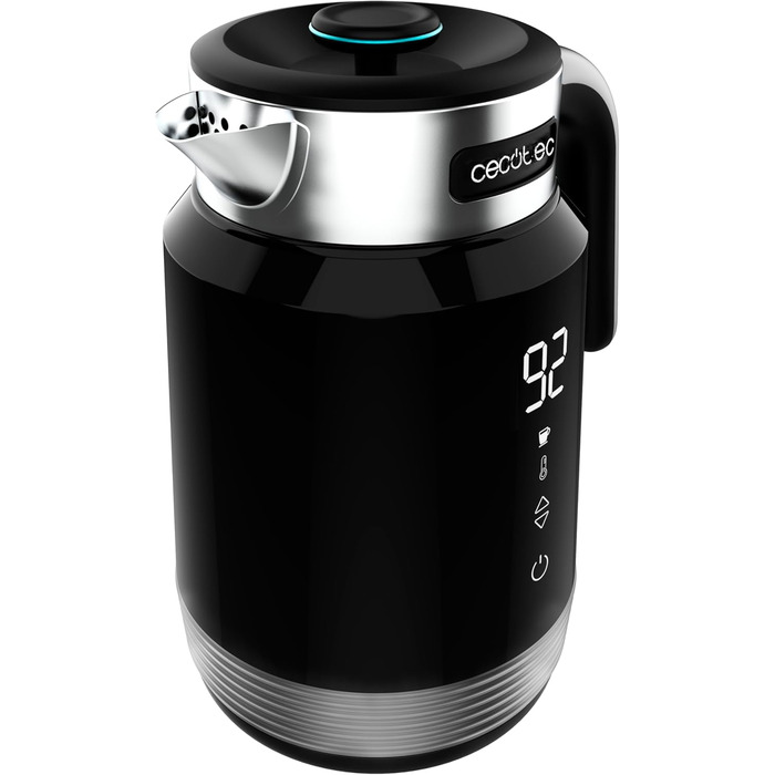 Електричний чайник Cecotec ThermoSense 600 Touch Black, 1.7 л, 2200 Вт, нержавіюча сталь, BPA-free, LED, 360°