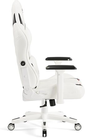 Ігрове крісло Diablo X-Ray King XL, біло-чорне, екошкіра, ергономічне, 4D підлокітники, офісне, з перфорацією та гойданням