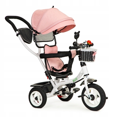 Триколісний велосипед Ecotoys 1796 (білий, чорний, рожевий, сірий)