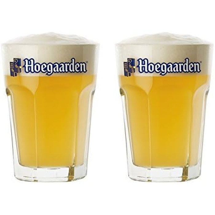Пивні келихи Hoegaarden 2 шт, 568 мл, скляні келихи для пива Hoegaarden