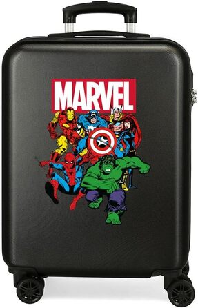 Дитяча валіза Marvel Avengers Sky, чорна, 38x55x20 см, жорсткий ABS, кодовий замок, 34 л, 2,6 кг, 4 подвійні колеса, ручна поклажа