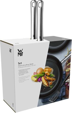 Набір сковорідок WMF Devil 3 шт, індукційні, 24/28 см, з лопаткою, нержавіюча сталь, керамічне покриття, для духовки