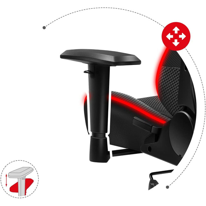 Ігрове крісло Huzaro Force 6.2 Black RGB з LED підсвіткою, еко-шкіра, тканина, карбон, до 130 кг, регульована висота, підголівник, поперекова підтримка, ергономічне, чорне