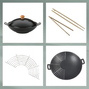 Kela Wok-набір з кришкою, індукційний, 36 см, чорний, для азіатської кухні
