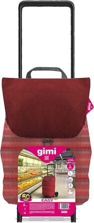 Супермаркет-візок Gimi Easy, червоний, 40 л, сталь і поліестер
