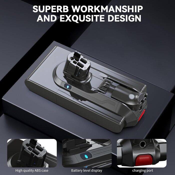 Акумулятор Morpilot V7 8000mAh для пилососа Dyson V7 SV11 Animal, Motorhead, Pro, Trigger, Fluffy + фільтри (V11 8.0Ah)