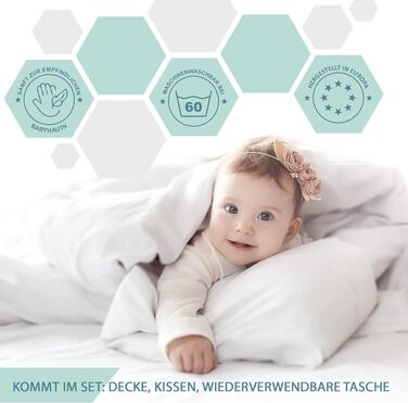 Дитячий комплект ковдри та подушки FAM Home антиалергічний, що миється (100x135 см / 40x60 см)