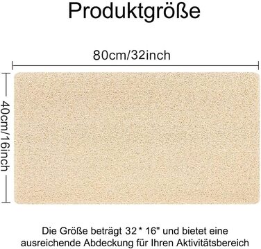 Протипролижне килимок для душу 40x80 см, антигрибковий, швидковисихаючий, масажний лофа, м'який, комфортний, злив, PVC, бежевий