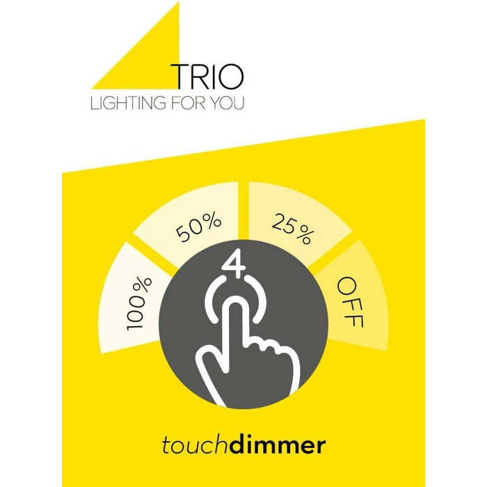Світильник Trio Leuchten LED настільний, латунь полірована, біле матове скло, сенсорний димер, 3 рівні яскравості, 5 Вт, 28 см