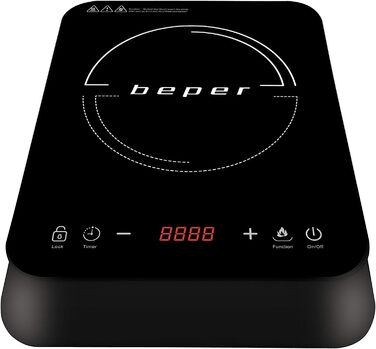 Індукційна плита BEPER BF.700, 1 конфорка, 2000 Вт, 10 режимів потужності, склокераміка, таймер