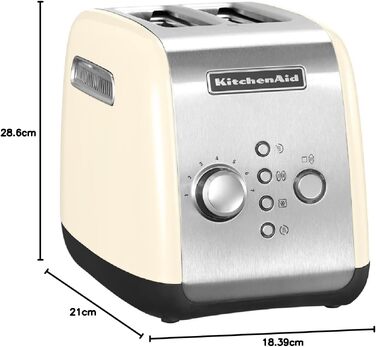 Тостер KitchenAid 5KMT221EER для 2 скибок, кремовий - професійний тостер для дому