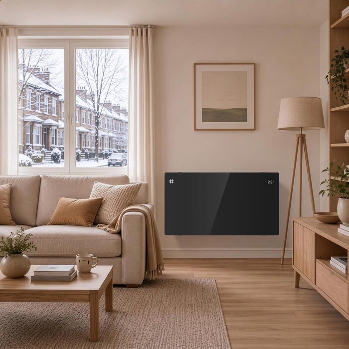Розумний керамічний обігрівач стін CIARRA Smart WLAN 1000W (CBHX20-B), електричний настінний конвектор з керуванням через Wi-Fi