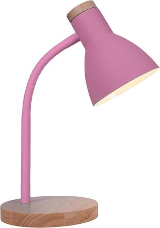 Настільна лампа Bel Air Home ARGOS, дерево, E27, рожева, стильне освітлення для офісу чи робочого місця