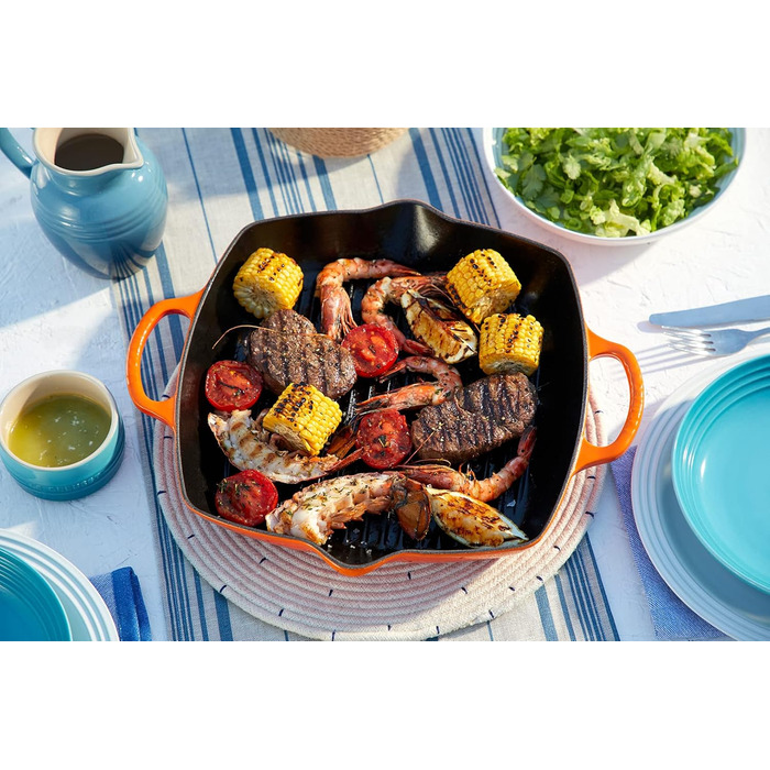 Сковорода-гриль LE CREUSET Signature квадратна 30 см, чавун, для всіх типів плит та духовок, червоний (20200300000422)