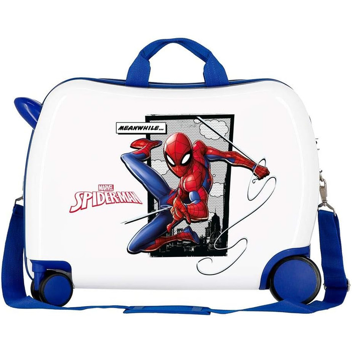 Дитячий валіза Marvel Spiderman, синя, 50x38x20 см, ABS, 34 л, 4 колеса, кодовий замок, ручна поклажа
