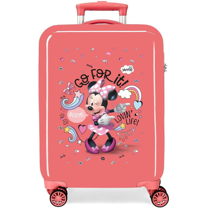 Дитячий валіза Disney Minnie Lovin Life, рожевий, 38x55x20 см, ABS, 34 л, 2 кг, 4 подвійні колеса, ручна поклажа