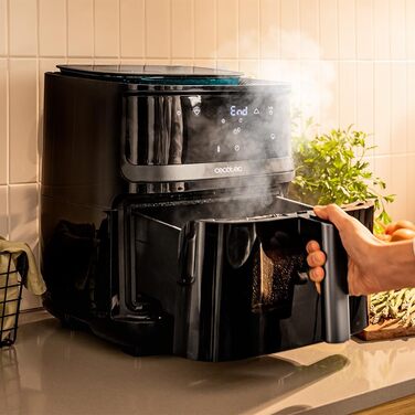 Аерофритюрниця без олії Cecotec Cecofry Mist 7000, 7 л, 1700 Вт, 4-в-1: фритюрниця, пароварка, ферментер, сушарка, 1,4 л резервуар для води, 8 програм, 40-200°C