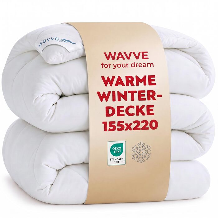 Зимова ковдра WAVVE 200x200 см, тепла мікрофіброва ковдра 450 GSM, м'яка стібана ковдра для сну, біла