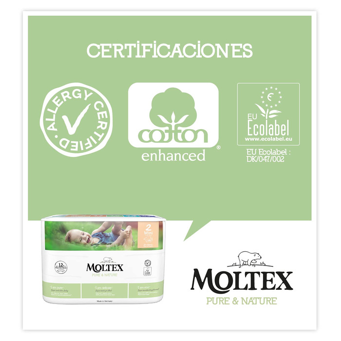 Екологічні підгузки Moltex Pure & Nature, розмір 1 (2-5 кг), 88 шт