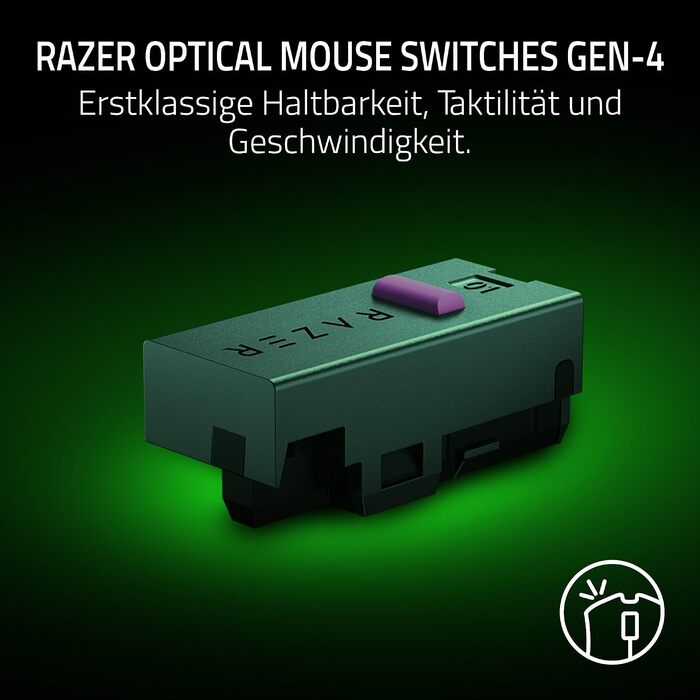 Ігрова бездротова миша Razer DeathAdder V4 Pro — ергономічна, ультралегка (55г), 26K DPI, HyperSpeed, чорна
