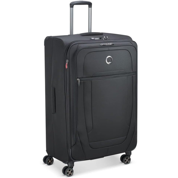 Велика м’яка валіза DELSEY PARIS Helium DLX 123 л, чорна, розсувна, 83x50x33 см