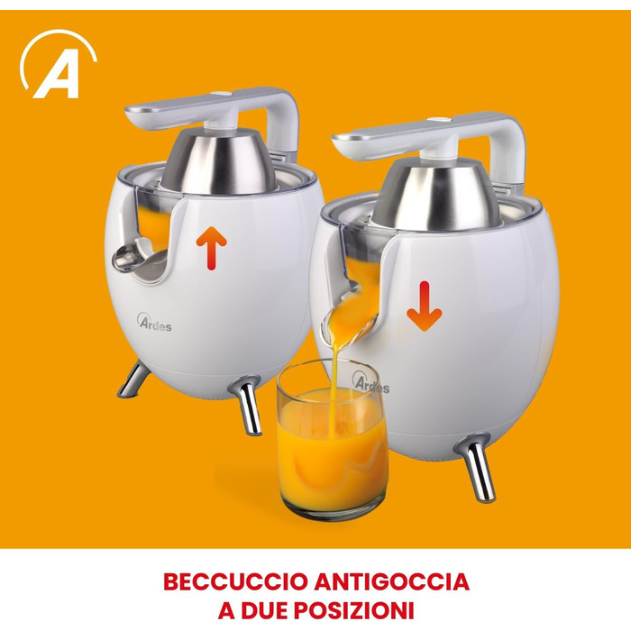 Citrus-прес електричний Ardes ARSPRE03W Juice Art, 500 Вт, 0.5 л, нержавіюча сталь, білий