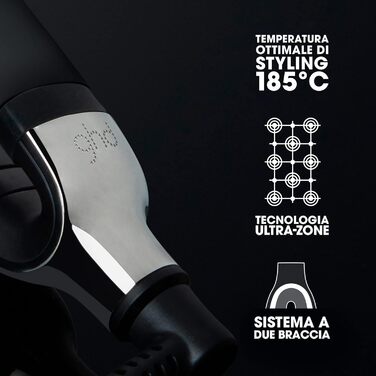 Професійний випрямляч для волосся ghd platinum+ чорний з інтелектуальною Ultra-Zone технологією, оптимальна температура 185°C, захист кольору, мінімум ламкості, максимальний блиск, нова упаковка