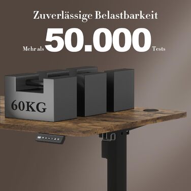 Airfish електричний стіл з регулюванням висоти 140x60 см, з USB, пам'яттю, коричневий