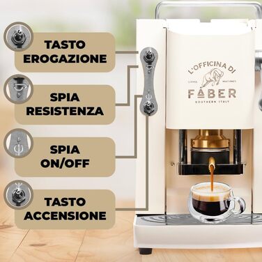 Кавова машина FABER Pro Deluxe для ESE-подушечок 44 мм, хром, латунний прес
