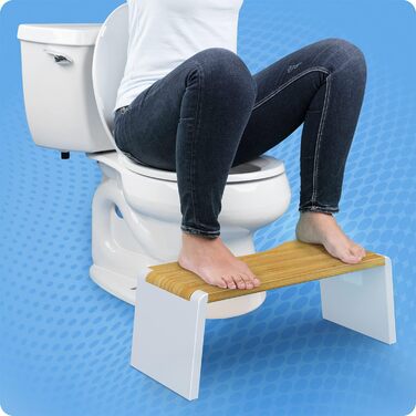 Підставка під ноги для унітазу Squatty Potty Stockholm Bambus, коричнево-біла, 7 дюймів, складана