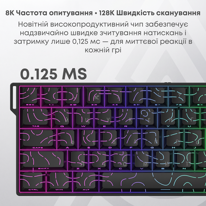Ігрова магнітна клавіатура Ajazz AK680 V2 Ice Island Magnetic Switch (AK680-V2-I-BGY)