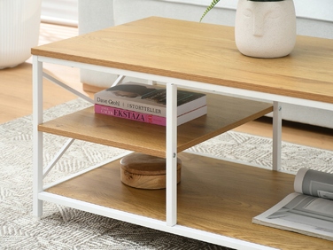 Журнальний стіл Mebel-Partner прямокутний, 100 x 50 x 43 см, білий