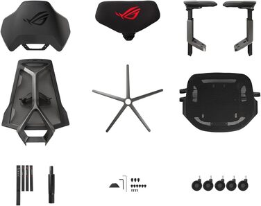 Ігровий крісло ASUS ROG Destrier Ergo (чорний) з регульованими підлокітниками та підтримкою попереку
