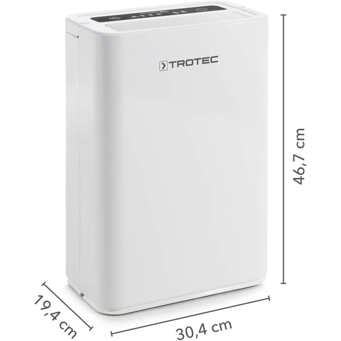 Осушувач повітря TROTEC TTK 52 E, електричний, 16 л/доба, для приміщень до 31 м², авто-вимкнення, для квартири та спальні