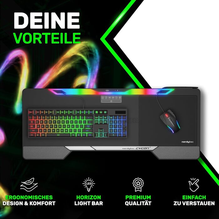 Couchmaster CYCON³: Ергономічний стіл для ноутбука для дивану, софи та ліжка з USB хабом (Чорний)