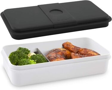 Ланч-система Cloer 800S2-1 Bento Box 15 предметів, XXL 2100 мл, роздільна, з аксесуарами, ланчбокс та контейнер для їжі для дітей і дорослих, білий