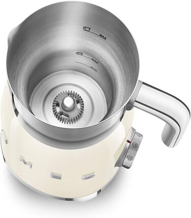 Smeg MFF01CREU Молокозбивач індукційний, 6 програм, 600 мл, кремовий
