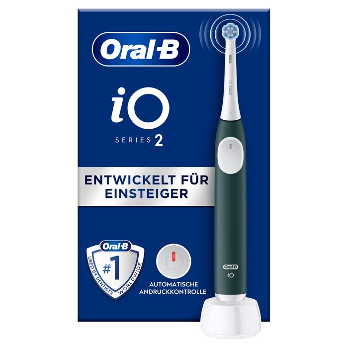 Електрична зубна щітка Oral-B iO Series 2 з магнітною технологією, 3 режими чищення, колір Forest Green