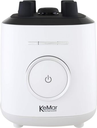 Потужний стаціонарний блендер KeMar 1500 Вт, 2 л, сенсорне керування, BPA-free, 6 програм: смузі, молочні коктейлі, горіхова паста, білий колір + безкоштовні бамбукові трубочки