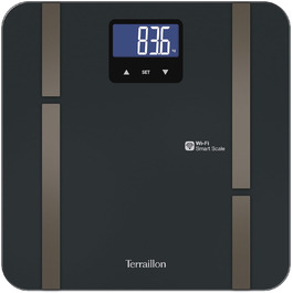 Розумні ваги TERRAILLON Master Fit Ultra з Wi-Fi, вимірюванням пульсу, аналізом жиру, м'язової, водної, кісткової та вісцеральної маси, ІМТ, підрахунком калорій