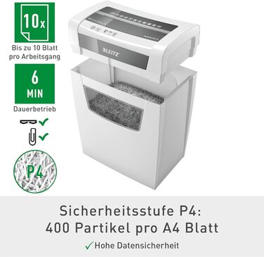 Шредер Leitz IQ Aktenvernichter Home Office: безпечне знищення документів, P4, 23L, для дому та офісу