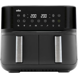 Фритюрниця повітряна Braun MultiFry 3 HF 3030, 4.3 л, 1500 Вт, цифрове керування, 8 програм, чорна