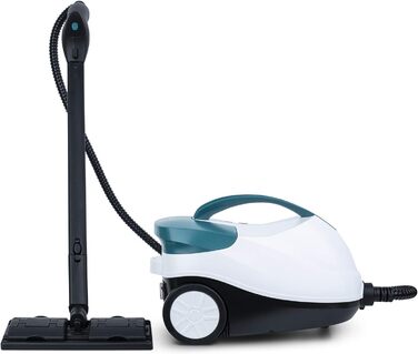 Парогенератор H.Koenig NV6400 2000Вт 1,5л, 4 бар, для дому та офісу, багатофункціональний, компактний, 45 хв роботи, білий/бірюзовий