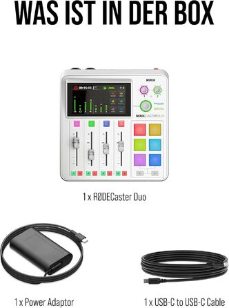 RØDE RØDECaster Duo: Комплект для подкастів, стрімінгу та музичного продакшну (Blanche)