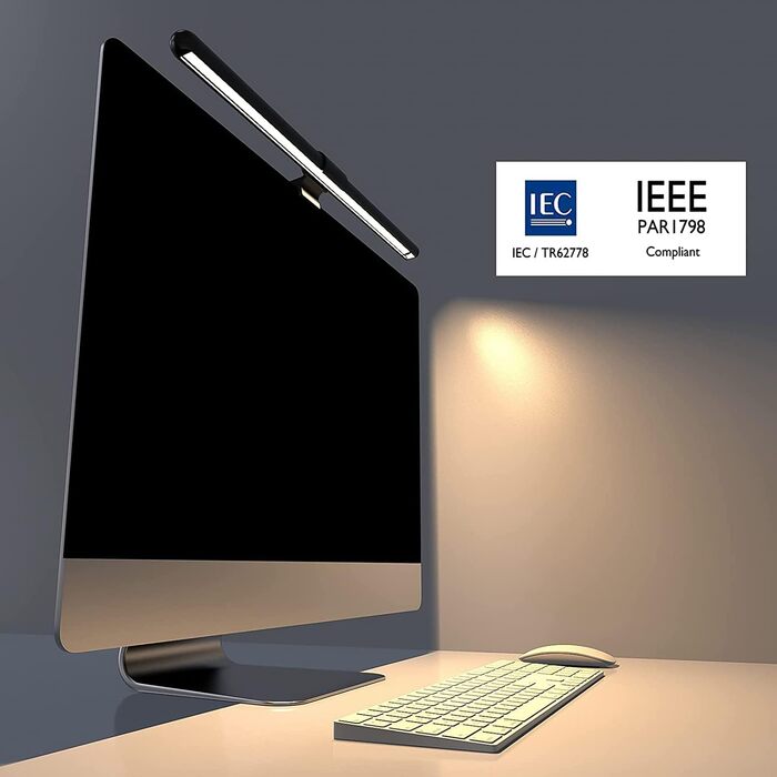 LED лампа для монітора Quntis 52 см з сенсорним керуванням, регулюванням яскравості та температури кольору, захистом від синього світла