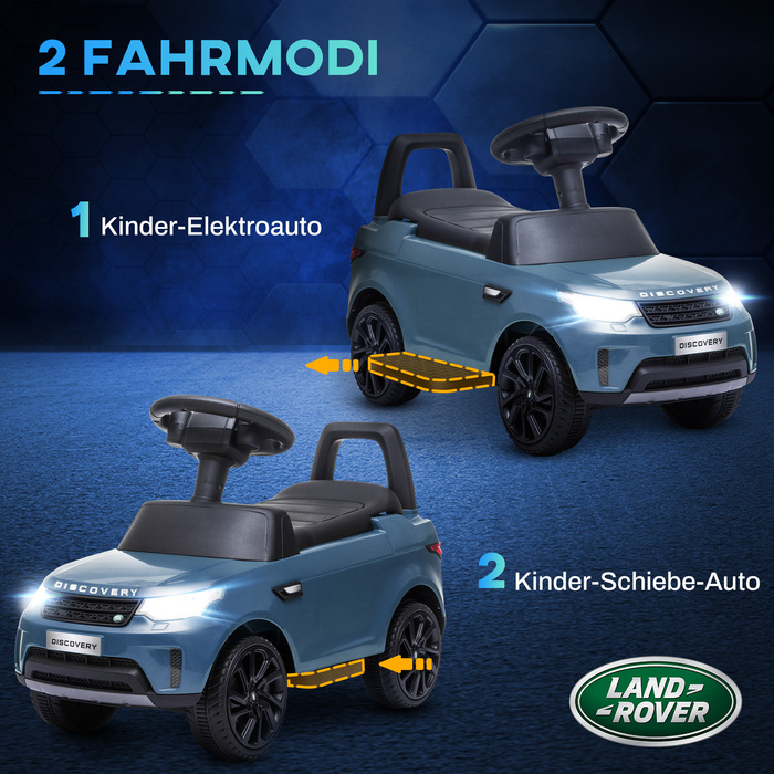 AIYAPLAY Land Rover Дитячий електромобіль 2 в 1 6V дитячий автомобіль з режимом ковзання, музика, клаксон, електромобіль, автомобіль для поїздки, автомобіль з фарою, 3 км/год, для дітей 1,5-5 років, світло-блакитний