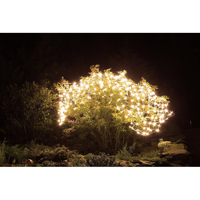 Світлодіодна сітка Nipach 160 LED 2x2 м, тепле біле світло, з таймером, на батарейках, для вулиці, новорічна та святкова декорація, підсвітка павільйону, світлова завіса
