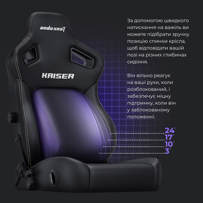 Крісло ігрове Anda Seat Kaiser 4 Violet Size XL